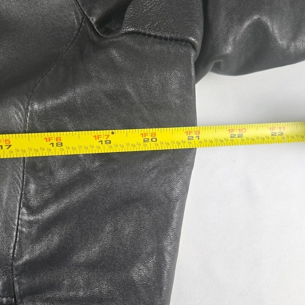 IZOD Leather Jacket Mens Medium‎ Black Full Zip Classic Minimalist Coat